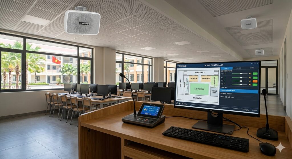 Lắp đặt hệ thống âm thanh thông báo IP Audio cho trường học