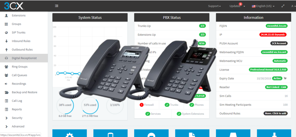 3CX with IP-Phone ATCOM