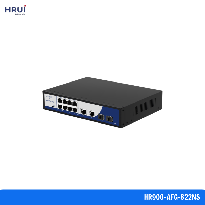 HR900-AFG-822NS Switch PoE 8 cổng Gigabit 2 SFP HRUI HR900-AFG-822NS